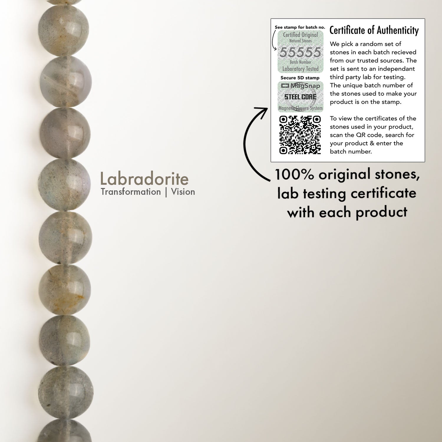 Resilient Labradorite Natural Stone Bracelet With MagSnap 2