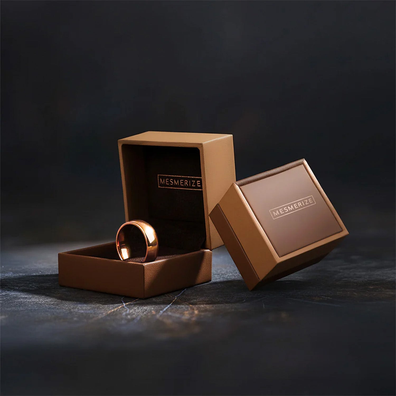 Rose Gold High Gloss Tungsten Carbide Band Ring