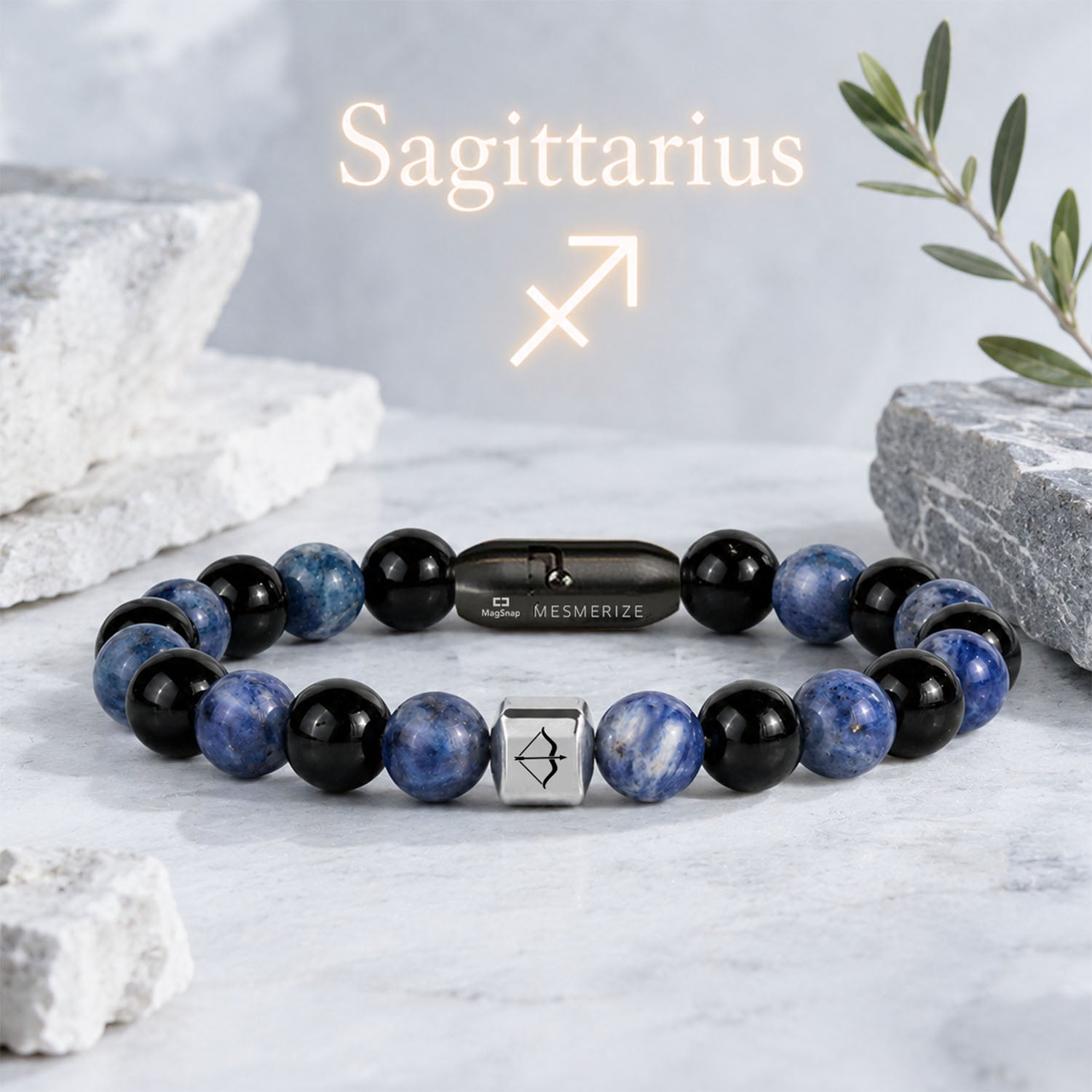 Sagittarius (Dhanu) Zodiac Stone Bracelet with MagSnap 4