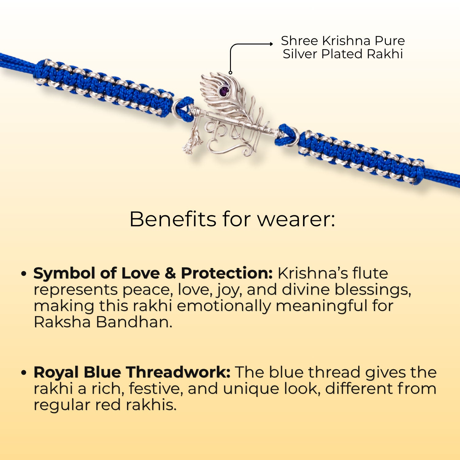 Shree Krishna Pure Silver Plated Rakhi