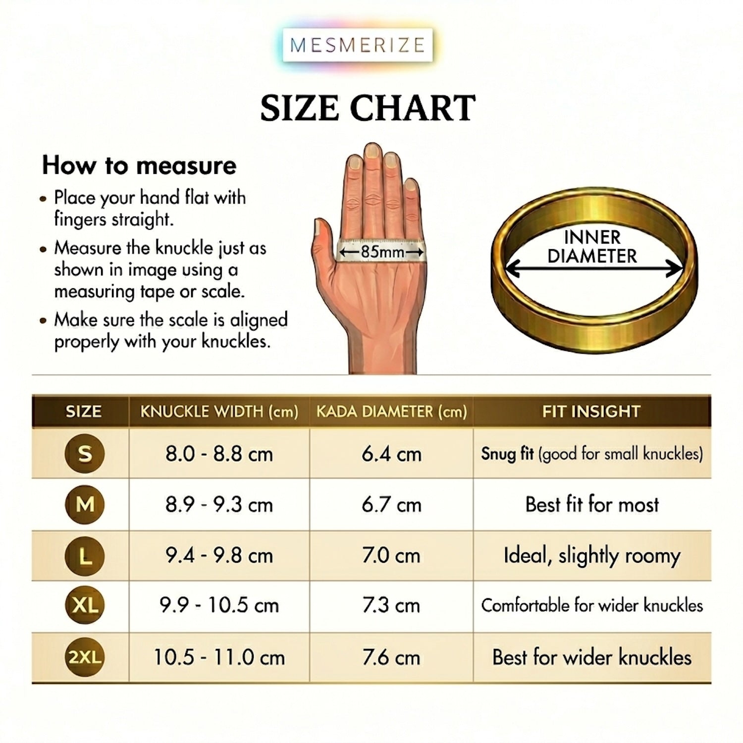 9 Verse of Hanuman Chalisa MicroCarved Round Curved Kada - Gold