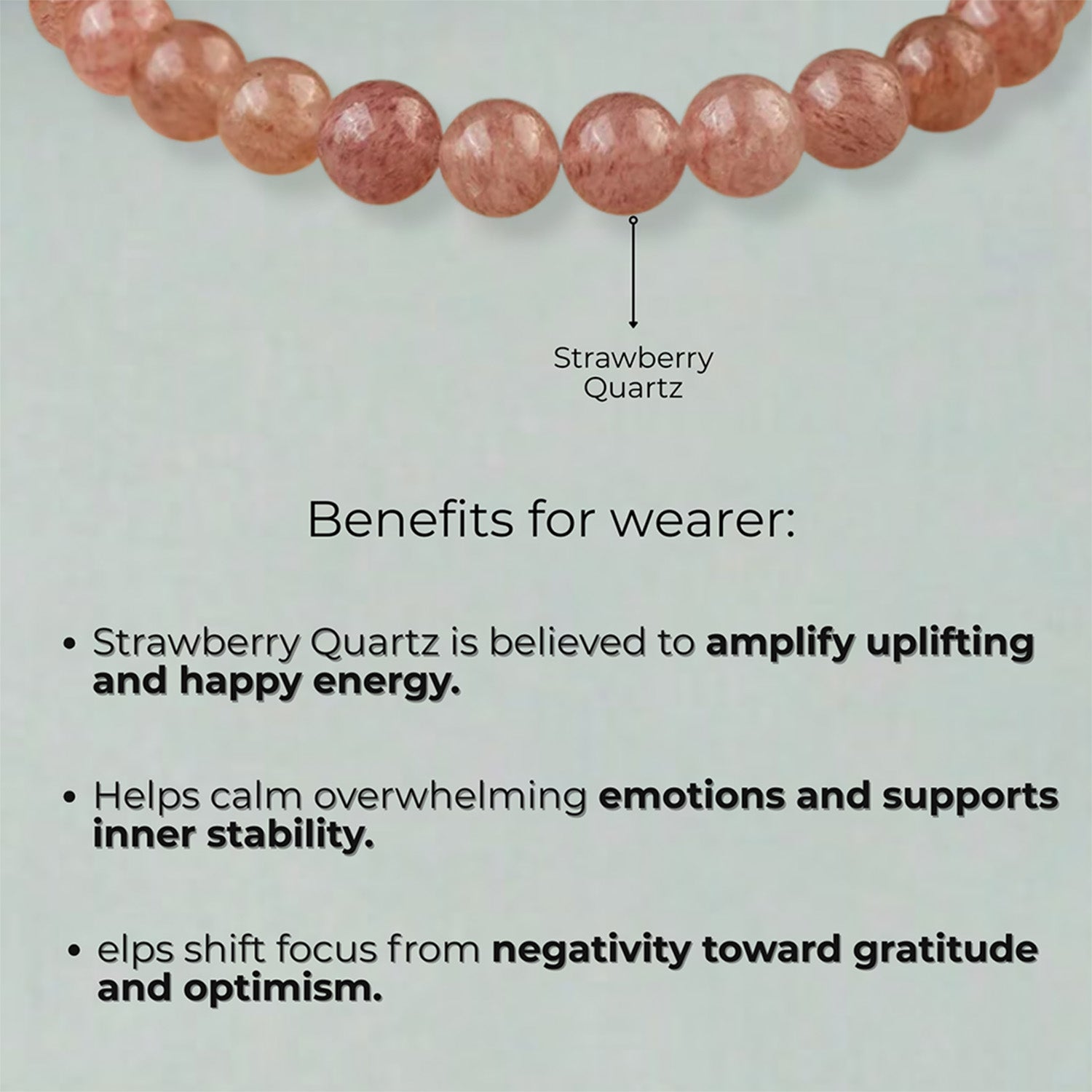 Soulful Strawberry Quartz Natural Stone Bracelet with MagSnap