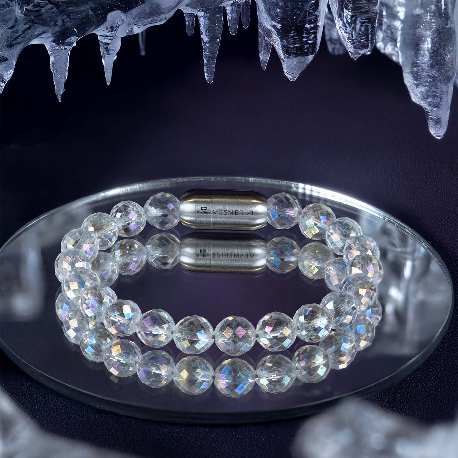 Starlit Aura Quartz Natural Stone Bracelet with MagSnap2