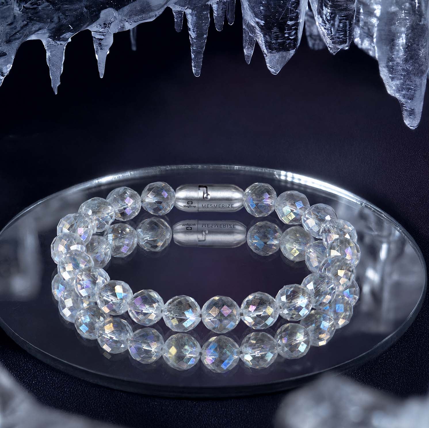 Starlit Aura Quartz Natural Stone Bracelet with MagSnap2