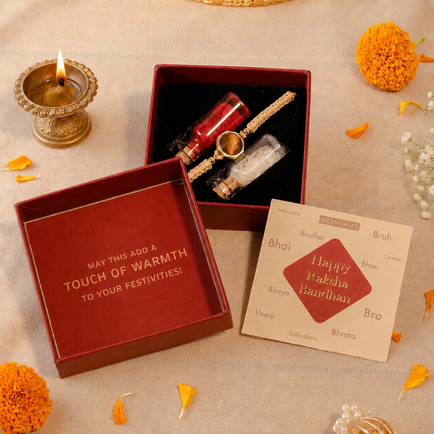 Tiger Eye 11 Carat Stone Rakhi
