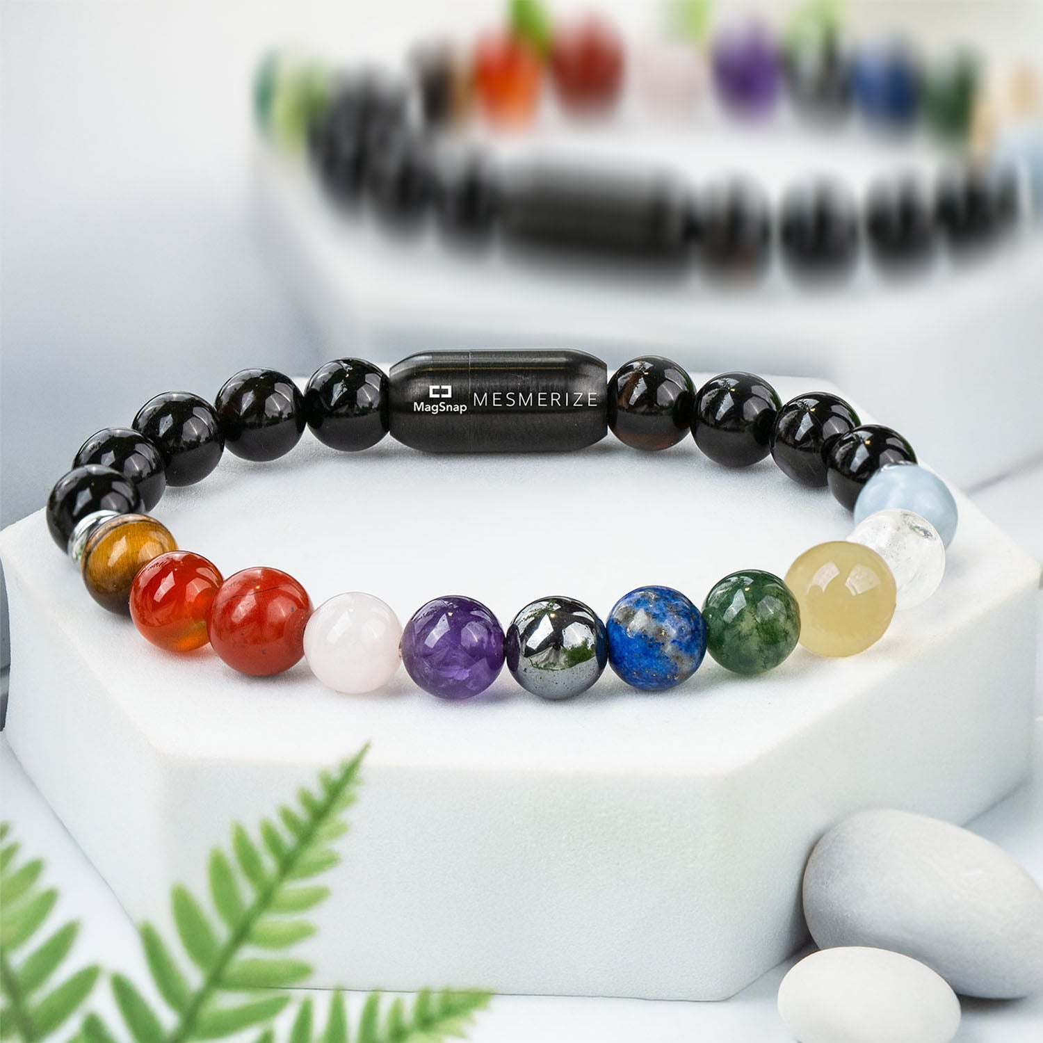 Ultimate 11 Chakra Natural Stone Bracelet by Mesmerize