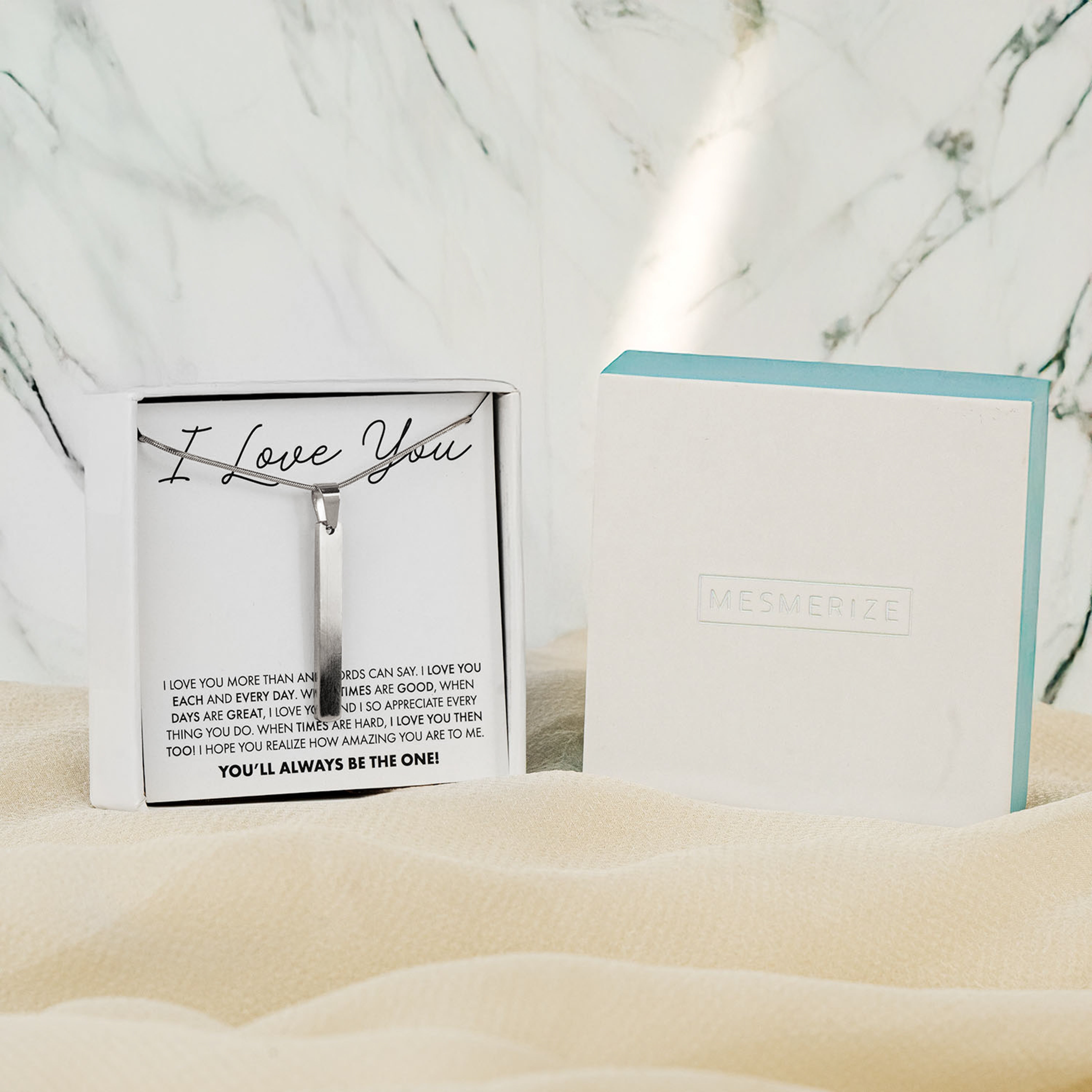 Slim Tag Necklace Silver