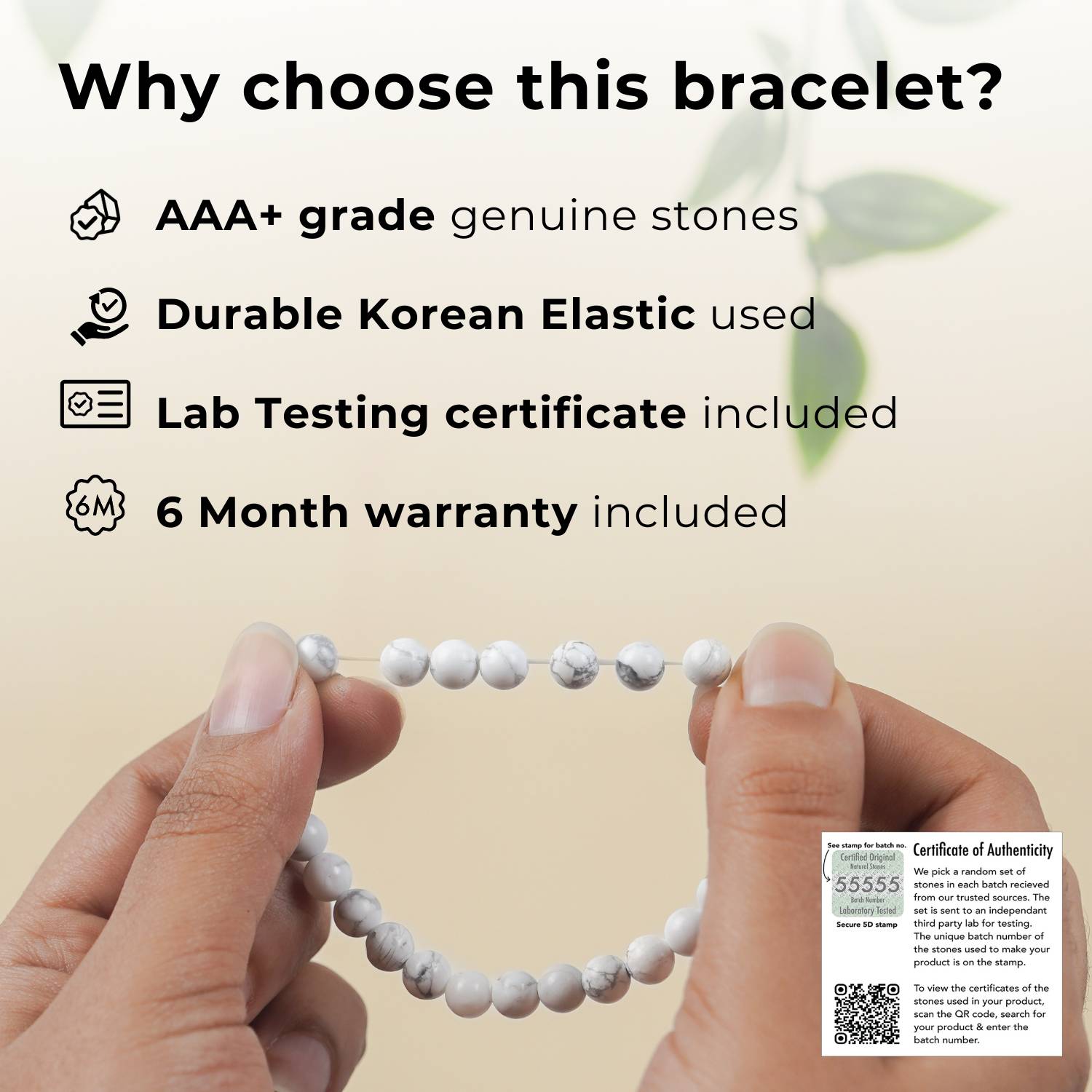 Spiritual Pyrite Natural Stone OM Elastic Bracelet