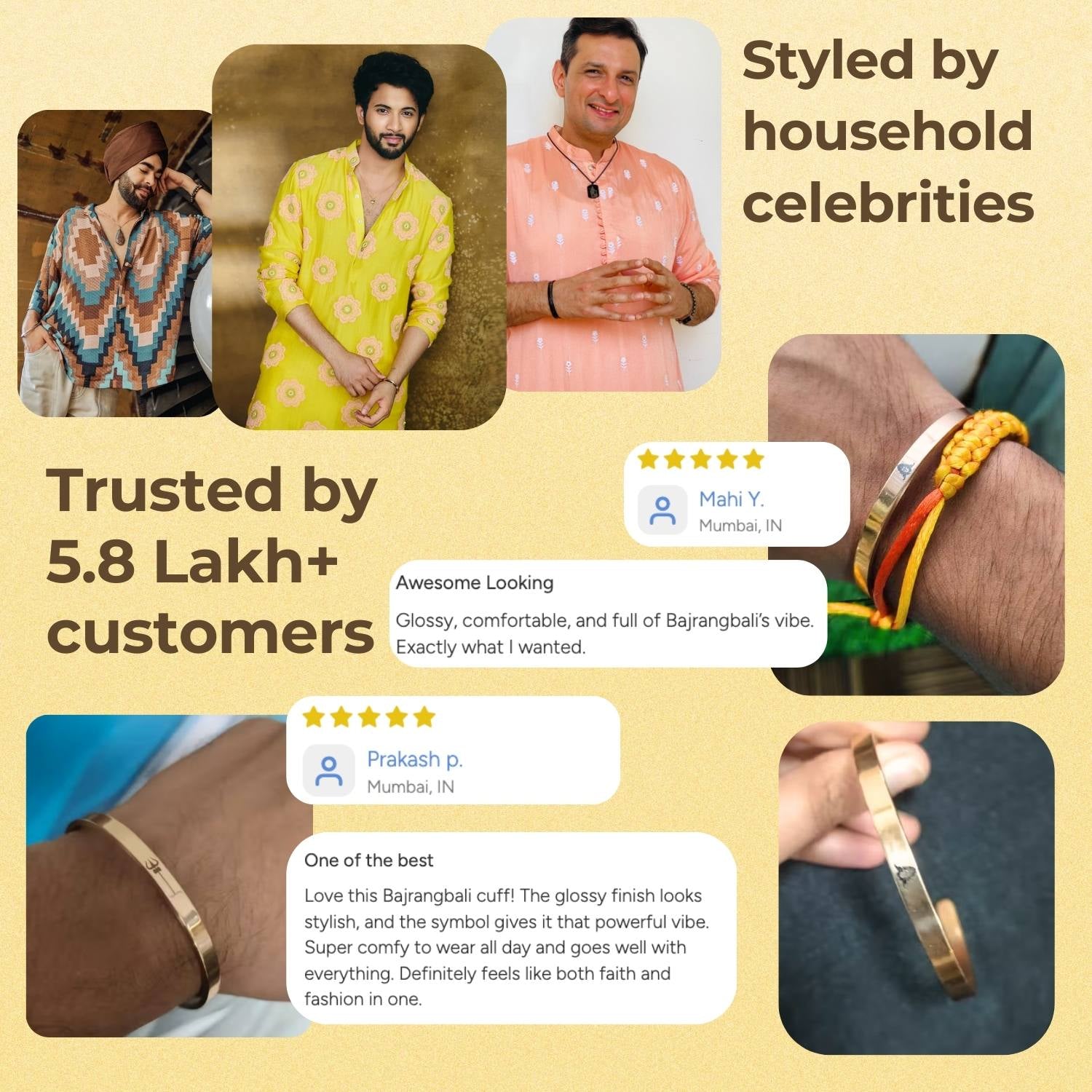 Maha Mrintujay Mantra Gloss Cuff Adjustable Bracelet Gold