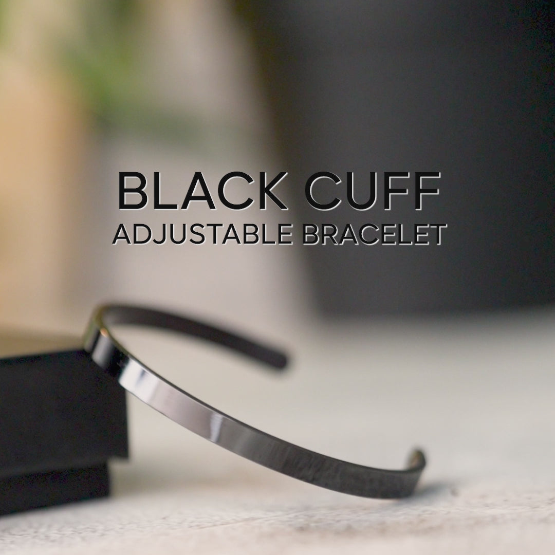Non Personalised Black Cuff Kada Bracelet
