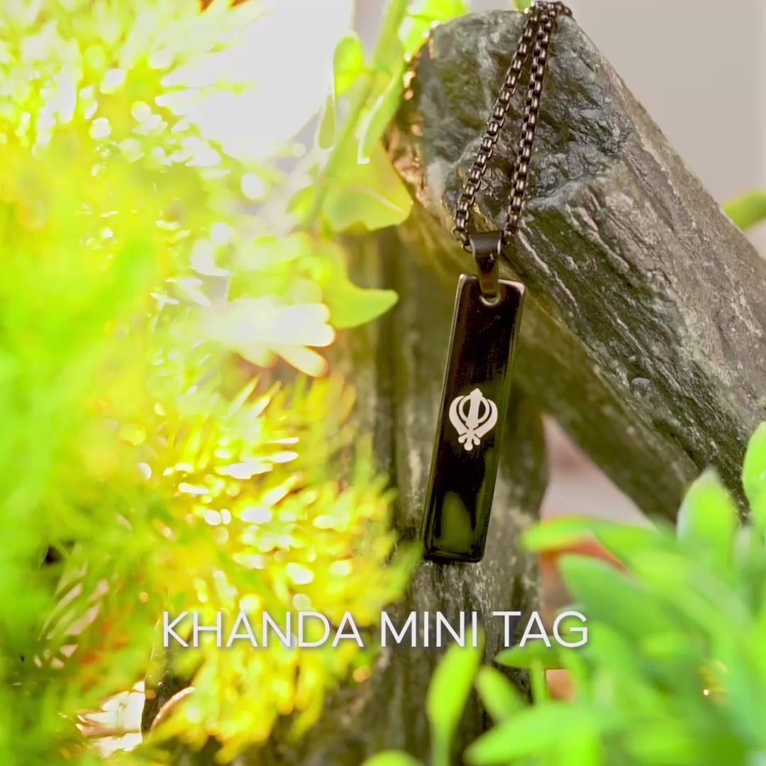 Khanda Spiritual Mini Tag Silver