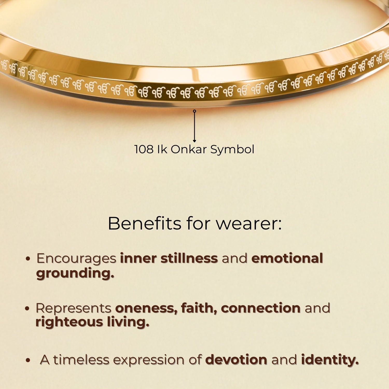 Round Flat 108 Ik Onkar Kada Black