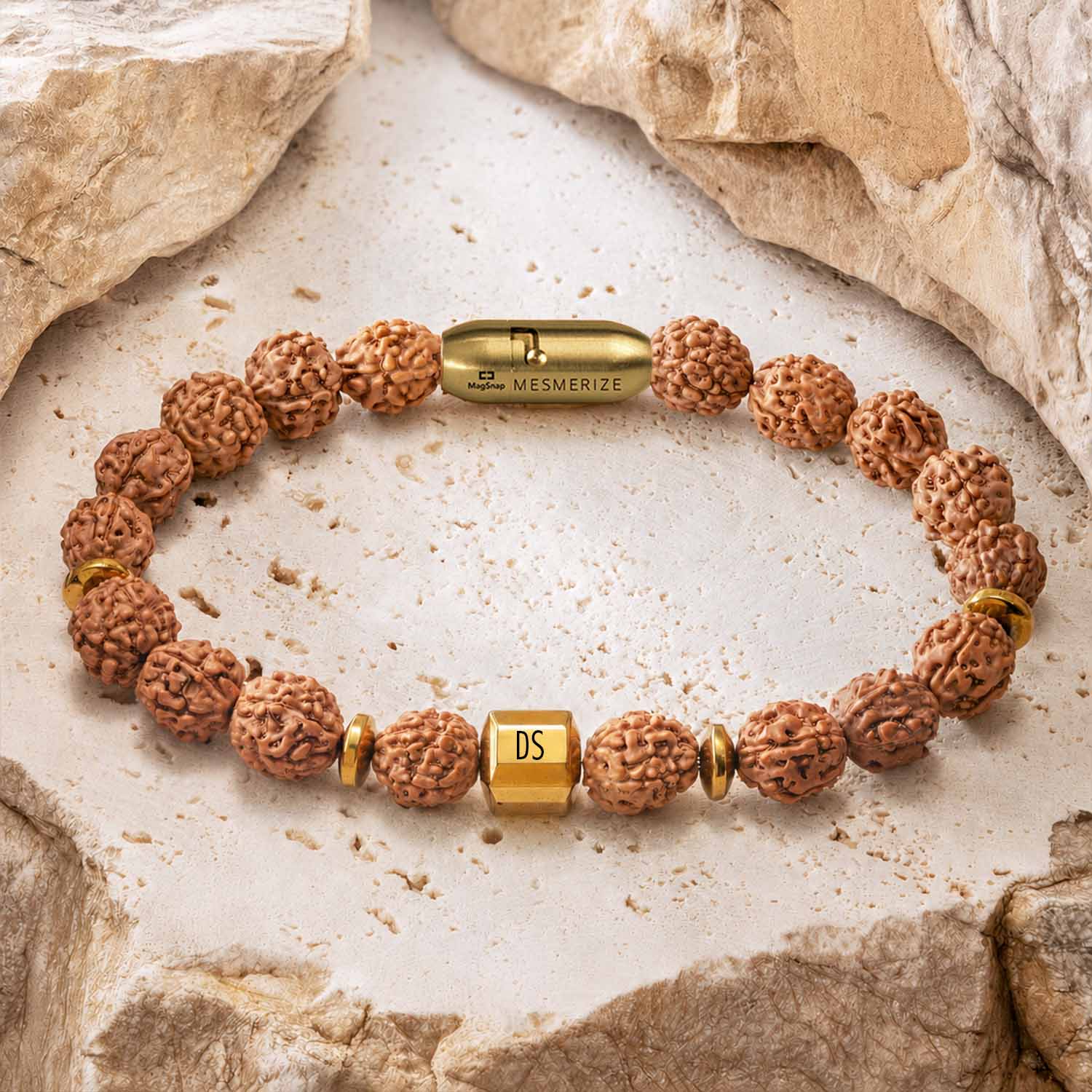 Spiritual Rudraksh Magnetic Bracelet with Natural Stones for Men