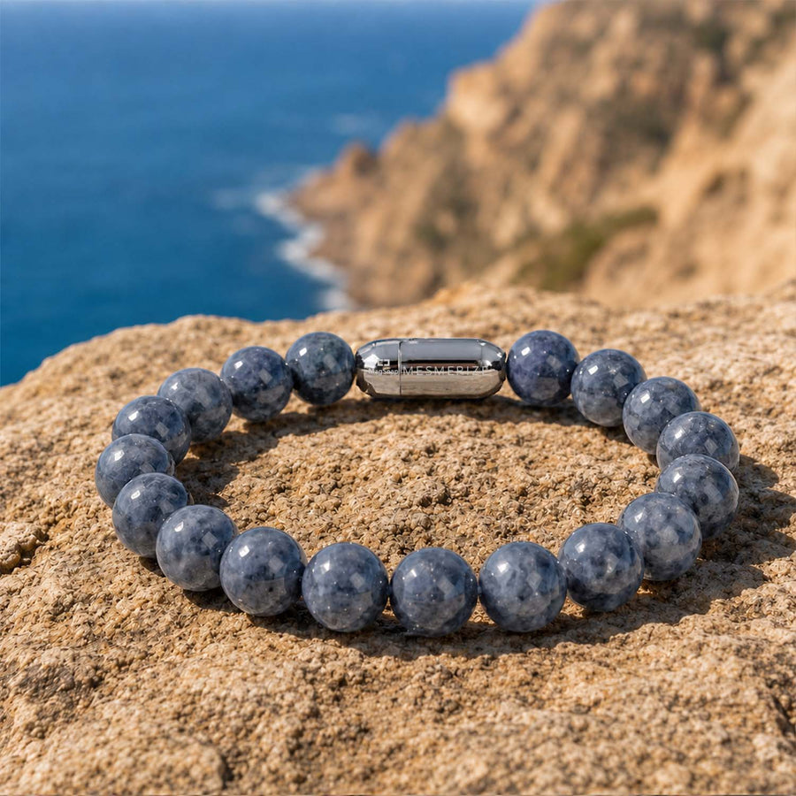 Wealth Magnet Blue Sapphire Natural Stone Bracelet With MagSnap