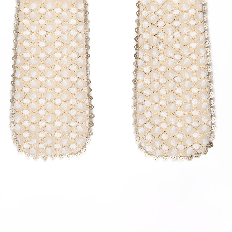 Ivory Embroidered Uparna/Khes for Ganpati Bappa