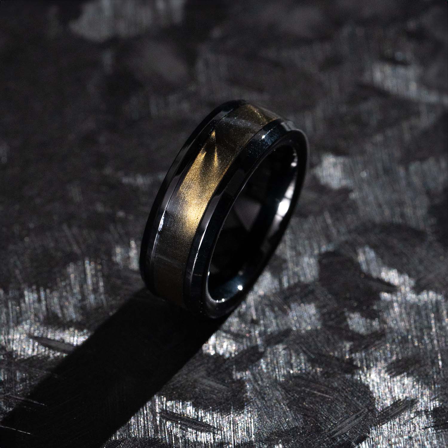 M Premium Jewellery Black Antique Gold Ring