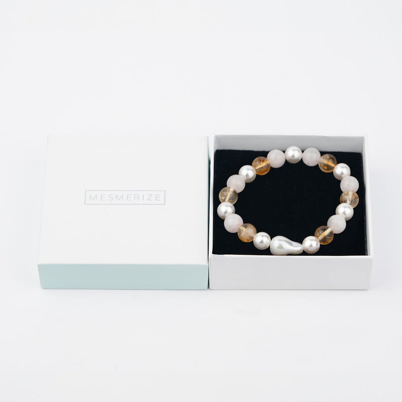 Wealth & Beauty Citrine Natural Stone Elastic Bracelet