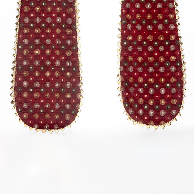Maroon Festive Uparna/Khes for Ganpati Bappa