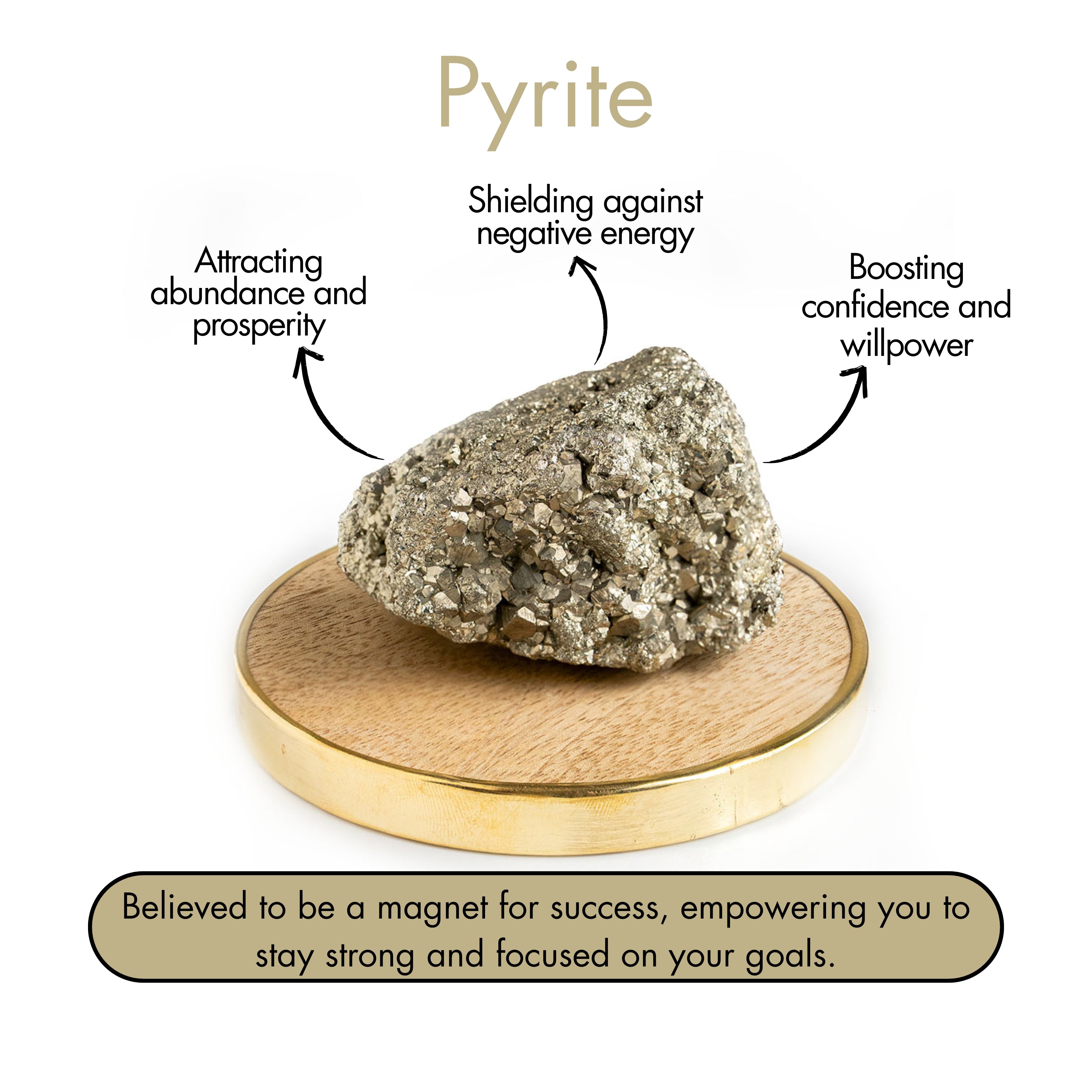 Money Magnet Pyrite Raw Stone With Mango Wood Coaster