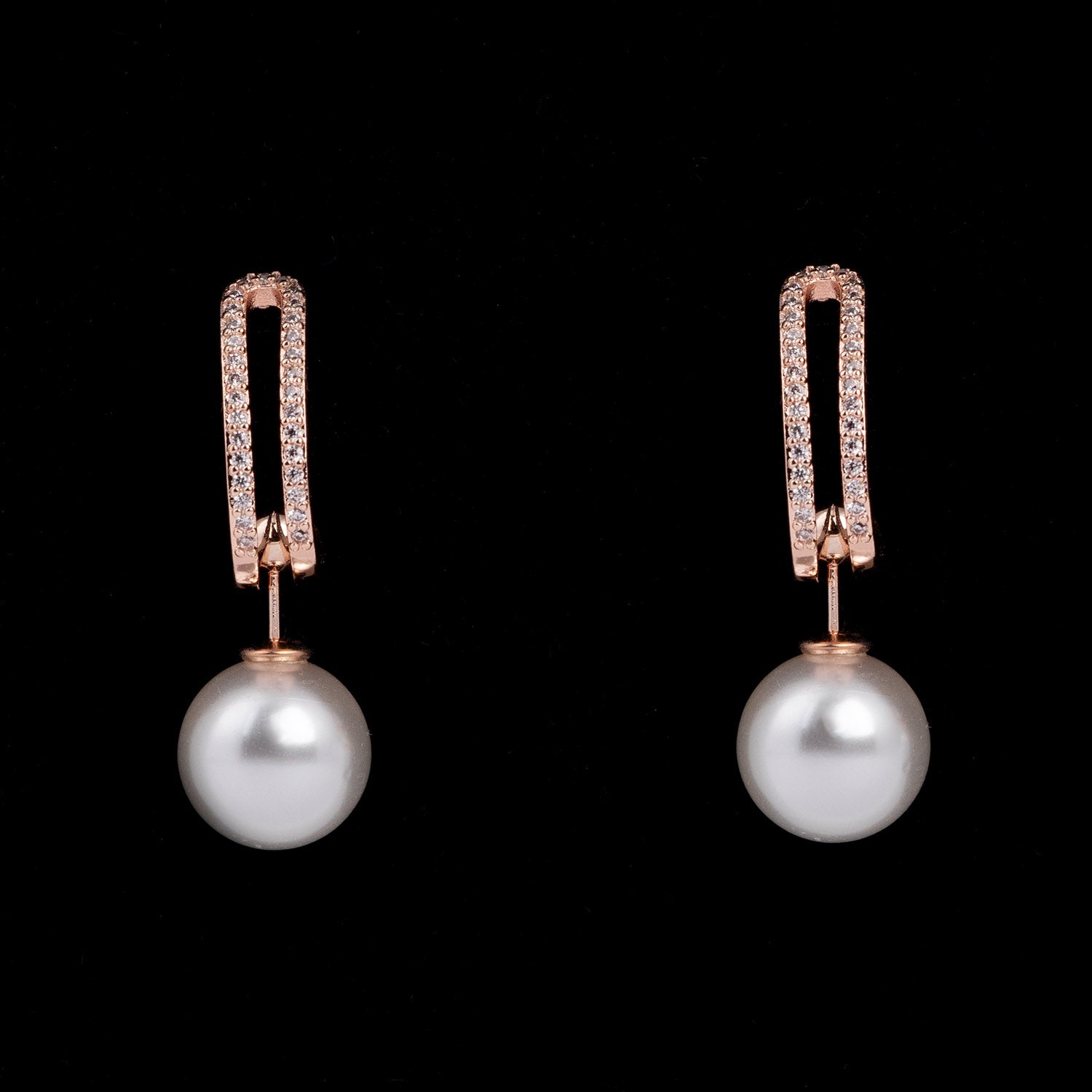 W Premium Jewellery Earrings 4 in 1 Pearl Rose Gold