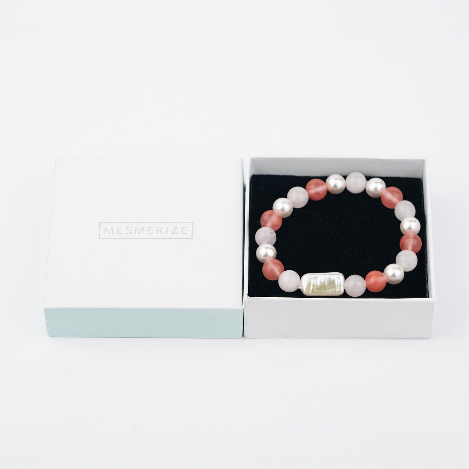 Natural Stone Jewellery Beauty Pearl Strawberry Quartz Natural Stone Elastic Bracelet