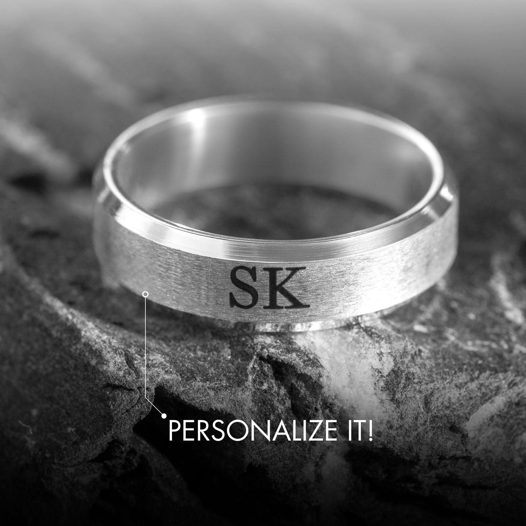 Personalised Silver and Gold Couple Ring