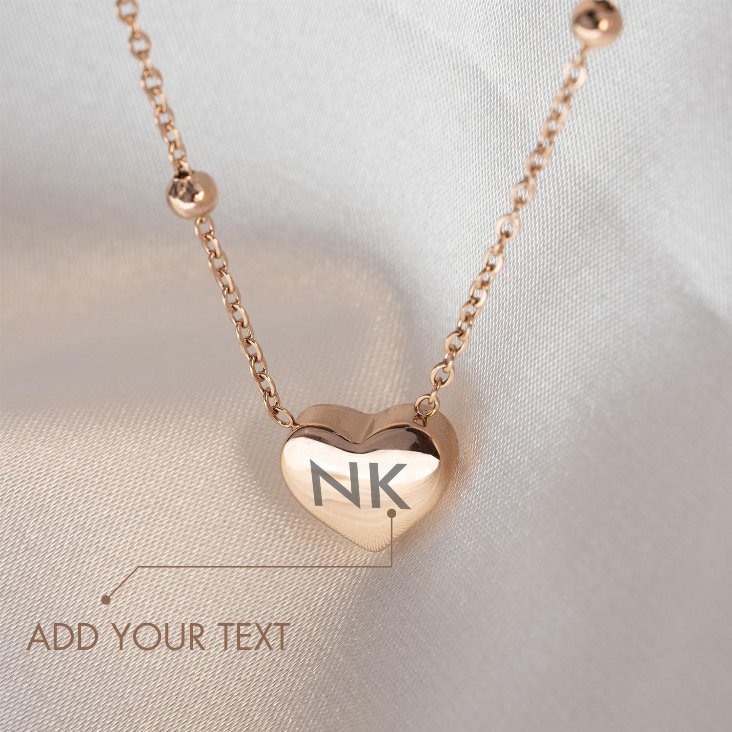 Rose Gold Paris Heart Necklace Personalised