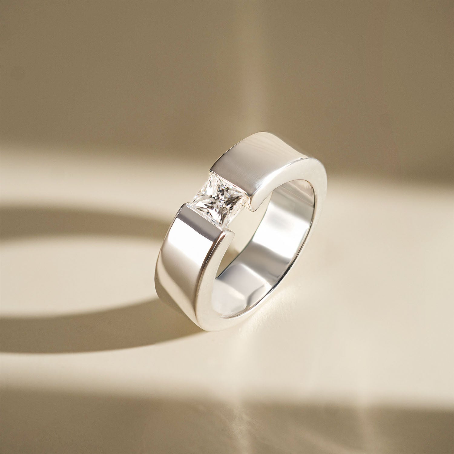 925 Sterling Silver Ring With Natural Moissanite Gem Stone
