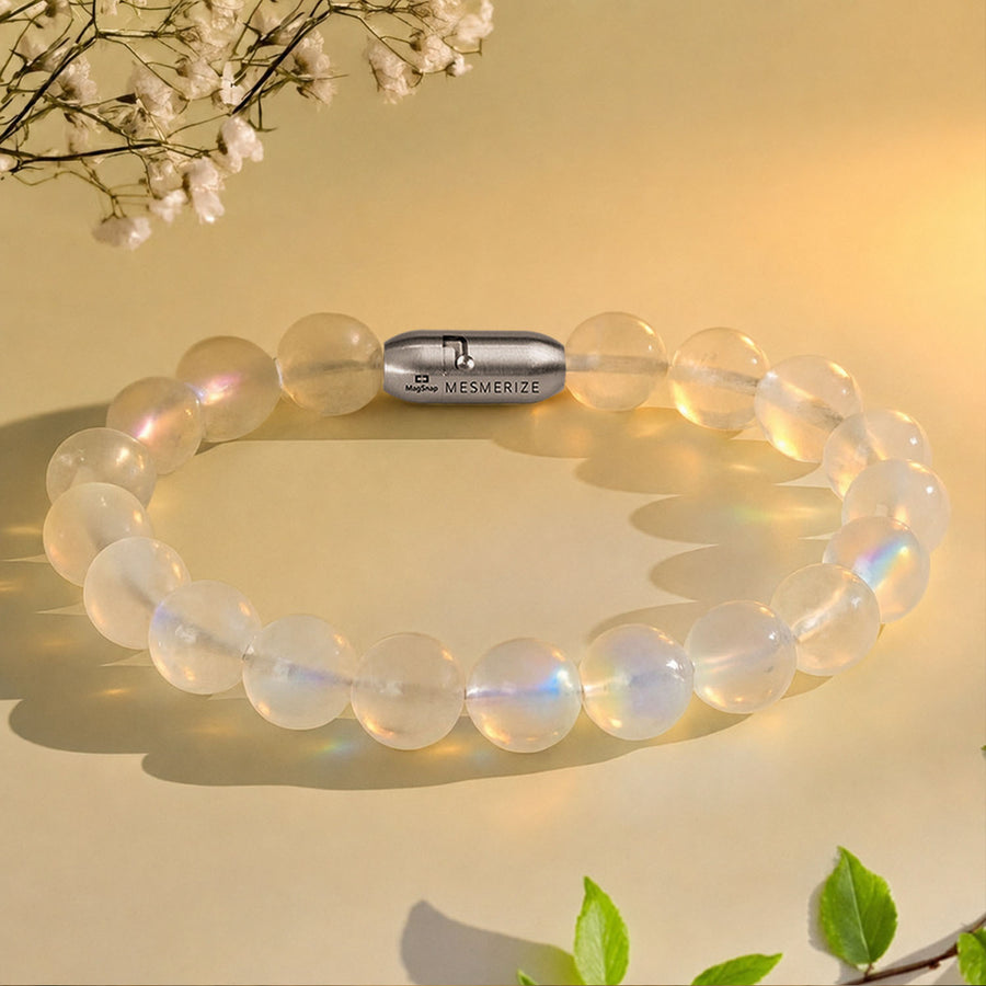 Intuitive Rainbow Moonstone Natural Stone Bracelet With MagSnap
