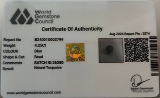 African Turquoise lab certificate 12