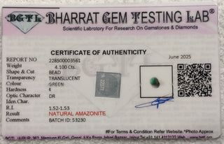 Amazonite lab certificate 3