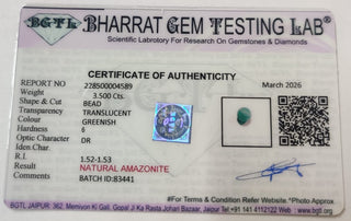 Amazonite lab certificate 9