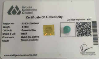 Amazonite lab certificate 10