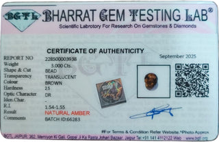 Amber lab certificate 6