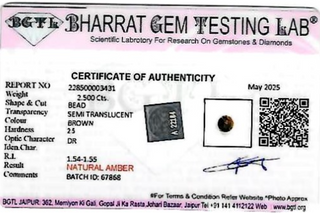 Amber lab certificate 1