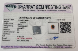 Amber lab certificate 8