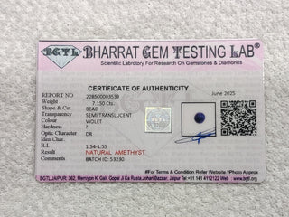 Amethyst lab certificate 4