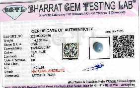 Angelite lab certificate 1