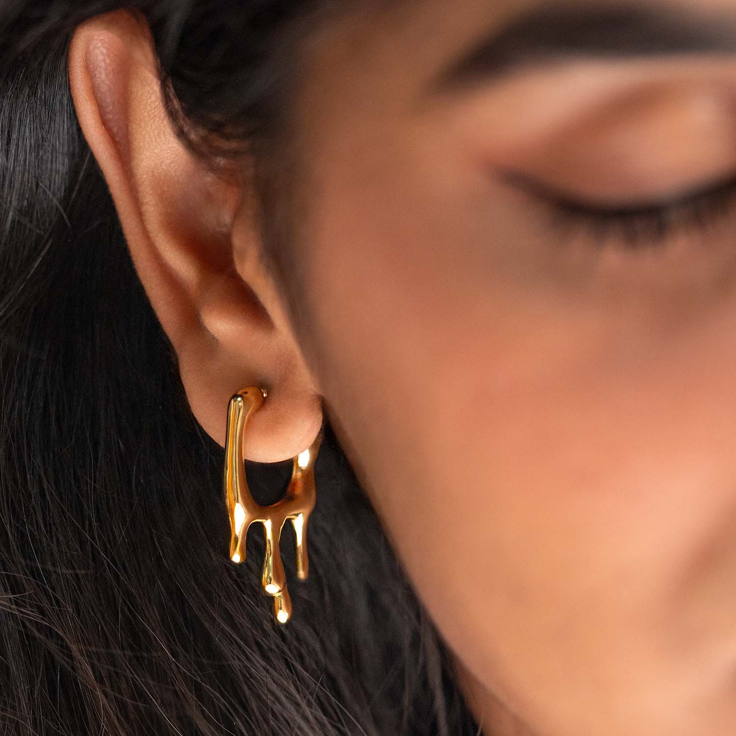 Ariana Drip 18K Gold Earrings