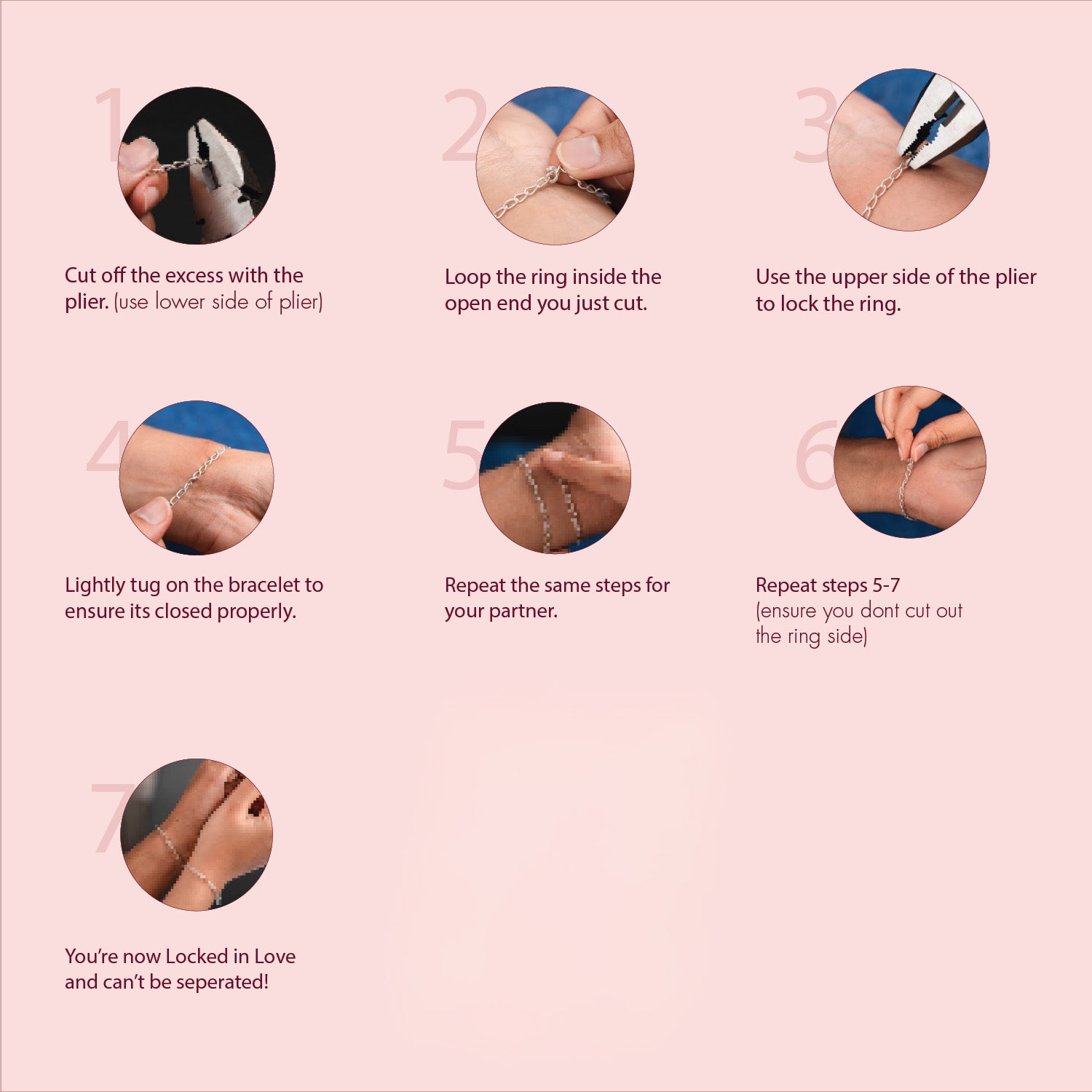 Love Locked Permanent Couple Bracelet Kit