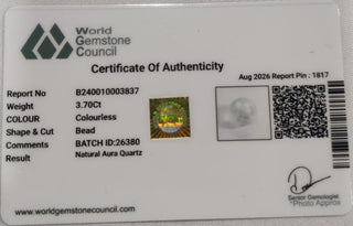 Aura Quartz lab certificate 7
