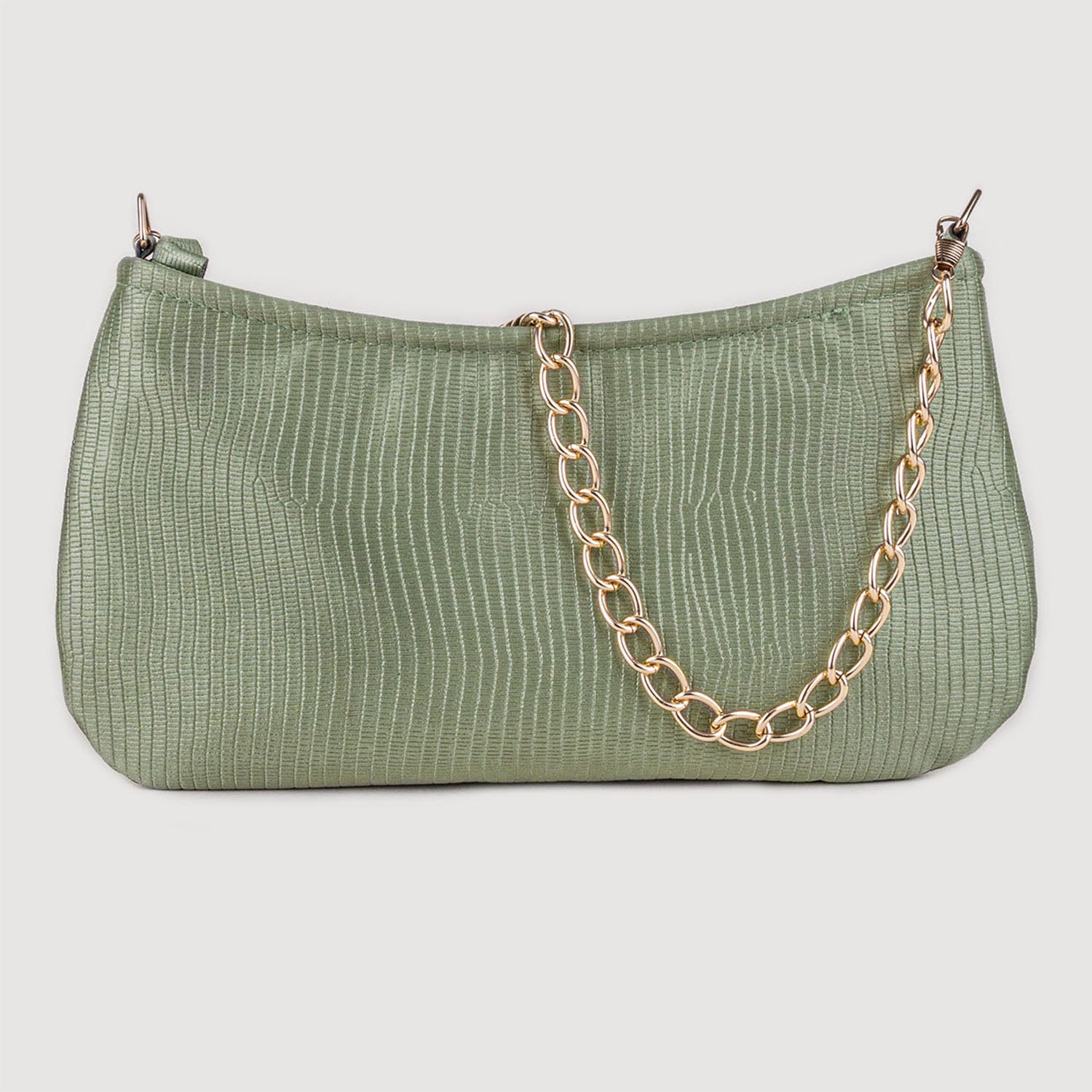 Pine Green Soft Matte Baguette Bag