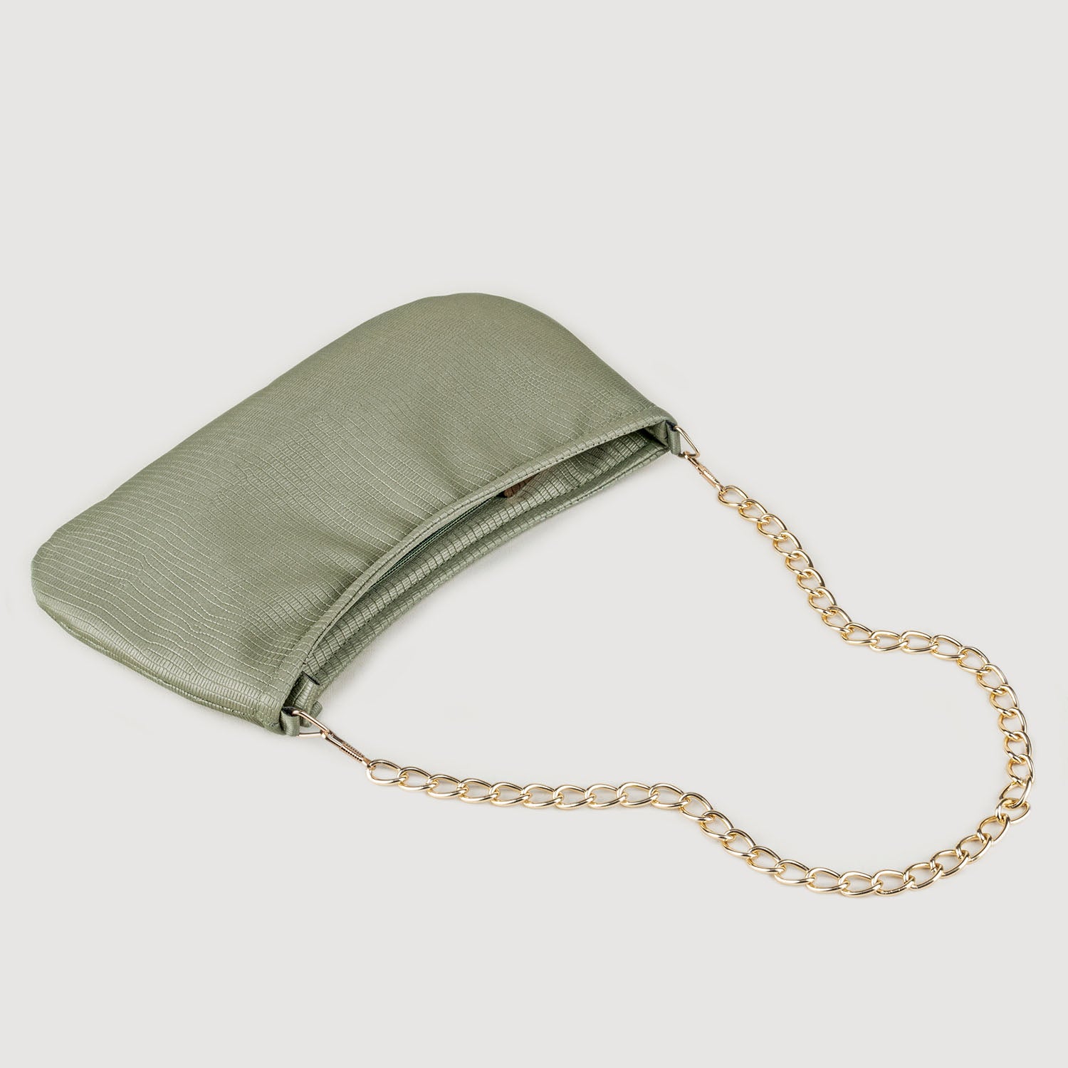 Pine Green Soft Matte Baguette Bag