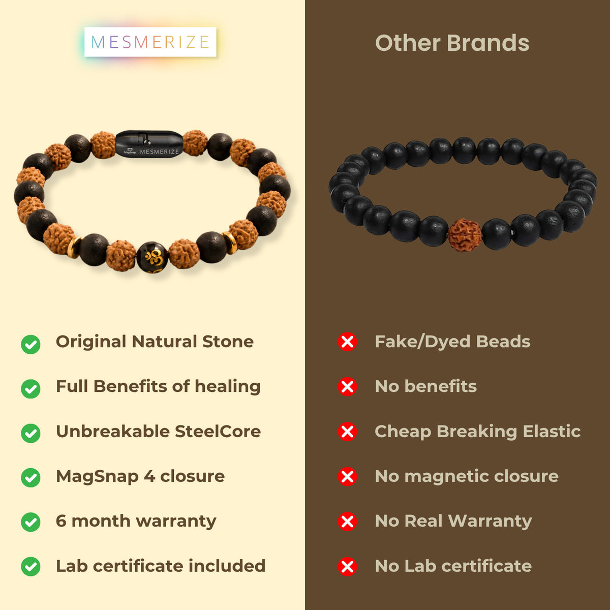 Rudraksh Karungali Om Natural Stone Bracelet with MagSnap 4