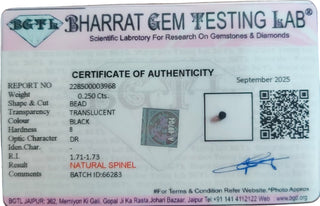 Black Spinel lab certificate 6