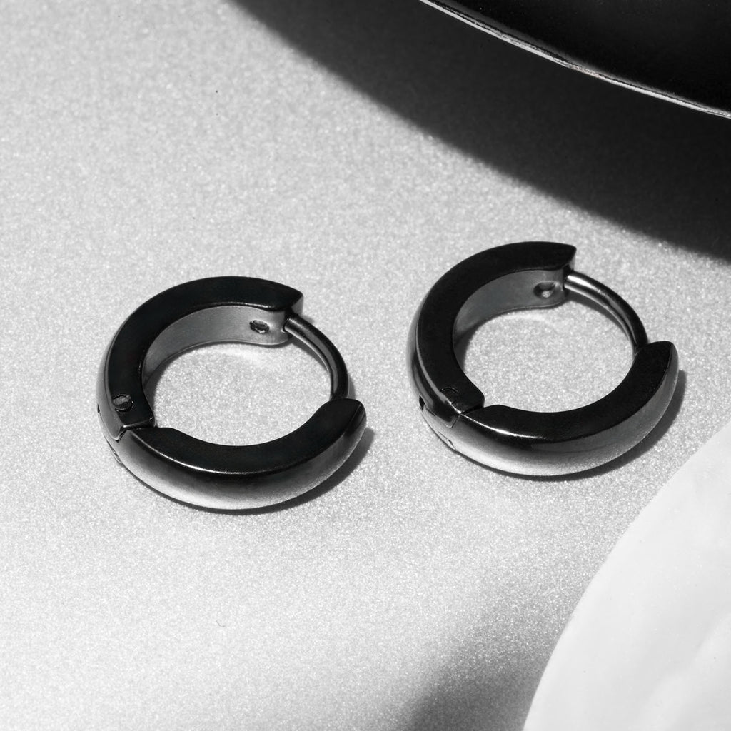 Buy Black and Silver Skin-friendly Bali Earrings for Men Mesmerize