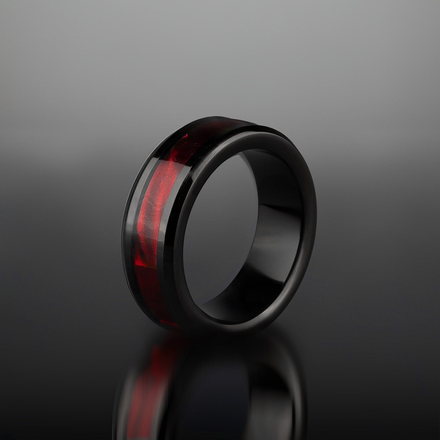 M Premium Jewellery Black Flash Ring 