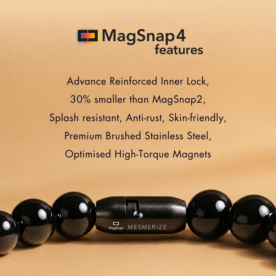 Natural Stone Jewellery Money Magnet Pyrite Natural Stone Bracelet with Magsnap