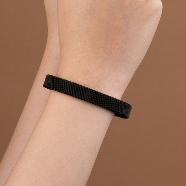 Black Milanese Cuff Bracelet