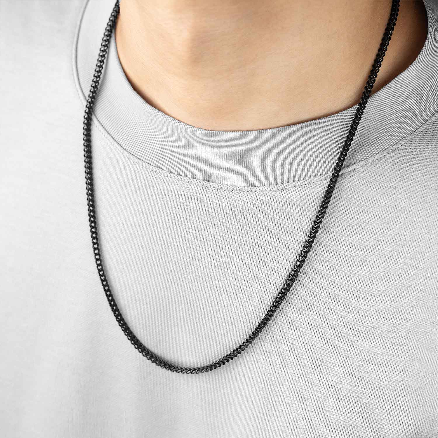 Mini Cuban Chain Necklace Black